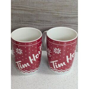 Two (2) Collectible Tim Horton Christmas Mugs PLUS Coffee Scoop